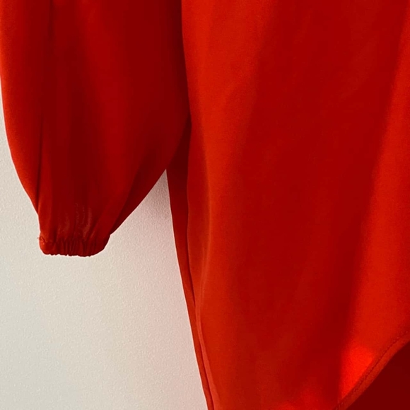 SHEIKE Majorca Red Plunge Tie Front Long Sleeve Midi Dress NWT - Picture 8 of 8